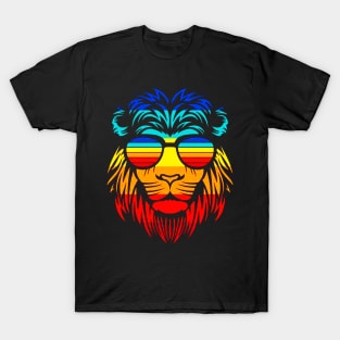 Cool Lion head summer vintage animal sunglasses T-Shirt